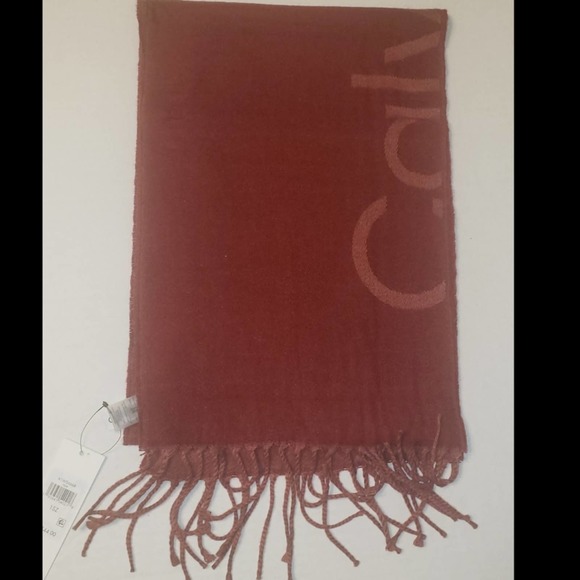 Calvin Klein scarf rust colored NWT - Picture 2 of 5